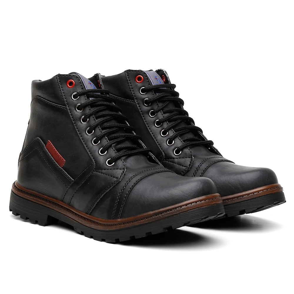 Bota Coturno Masculino Cano Médio Extra Leve e Confortável - Rei da Bota