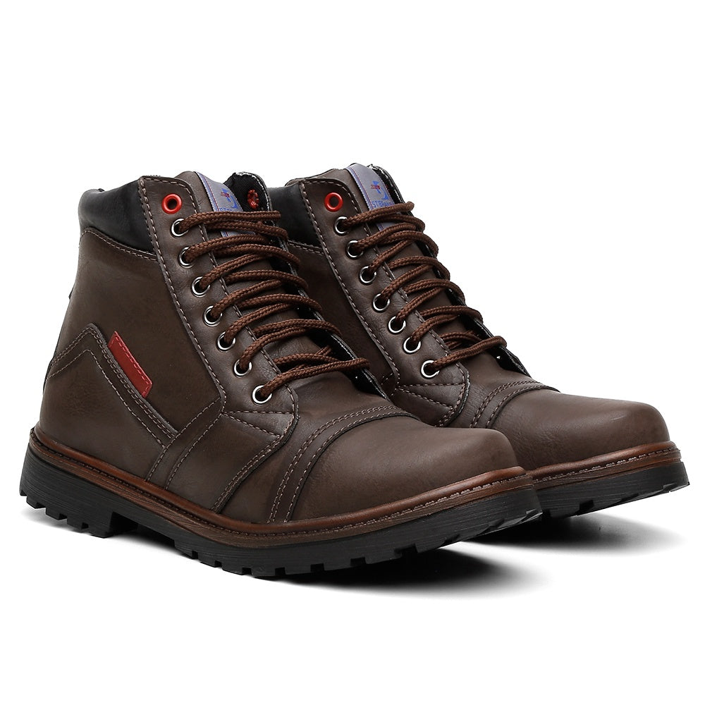 Bota Coturno Masculino Cano Médio Extra Leve e Confortável - Rei da Bota