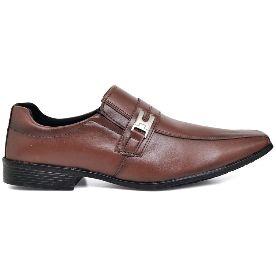 Sapato - Social Sintético Preto/Marrom | Rei da Bota