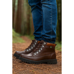 Coturno Masculino Em Couro Legítimo Solado De Borracha - Rei da Bota