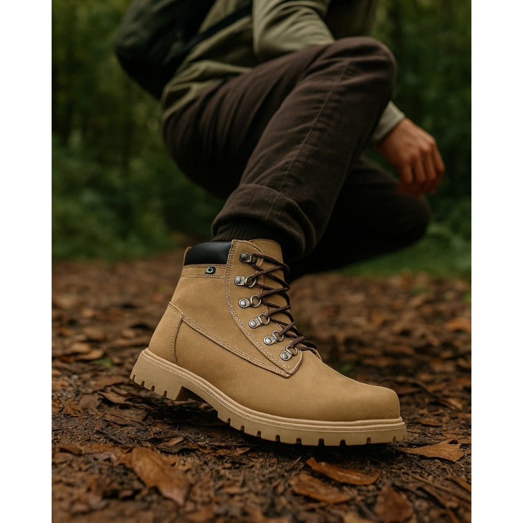 Coturno Masculino Em Couro Legítimo Solado De Borracha - Rei da Bota