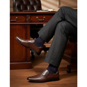 Sapato - Social Sintético Preto/Marrom | Rei da Bota