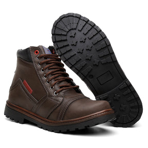 Bota Coturno Masculino Cano Médio Extra Leve e Confortável - Rei da Bota